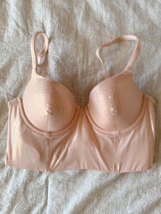 Victoria's Secret Other - New VS Victoria's Secret Shimmer Champagne Rose Gold Glitter Top‎ Crop Tank